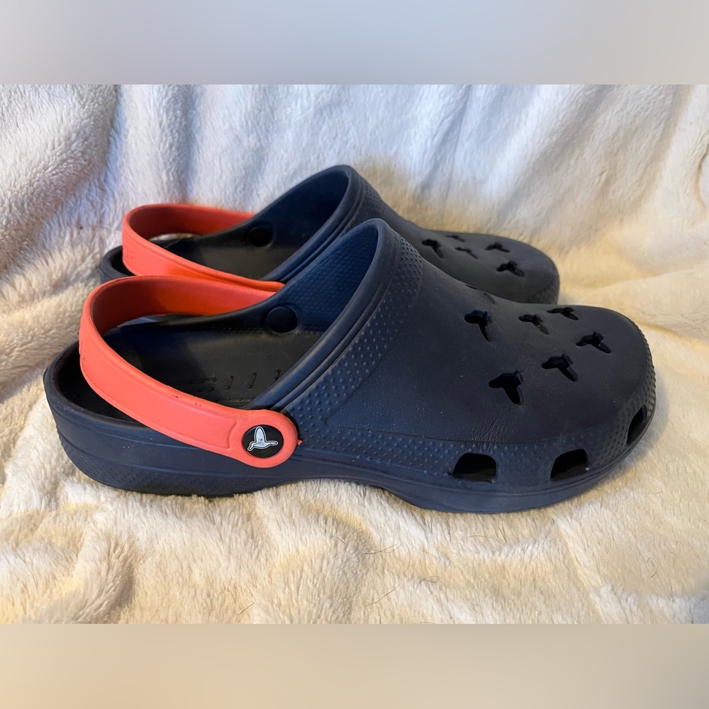 Men's Birddogs mules clogs sandals comfort size 11 navy blue/ coral Like Crocs